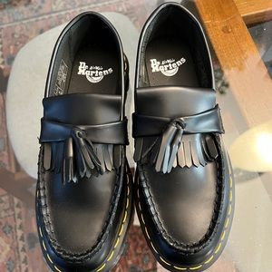 Black tasseled Dr. Martens women loafers